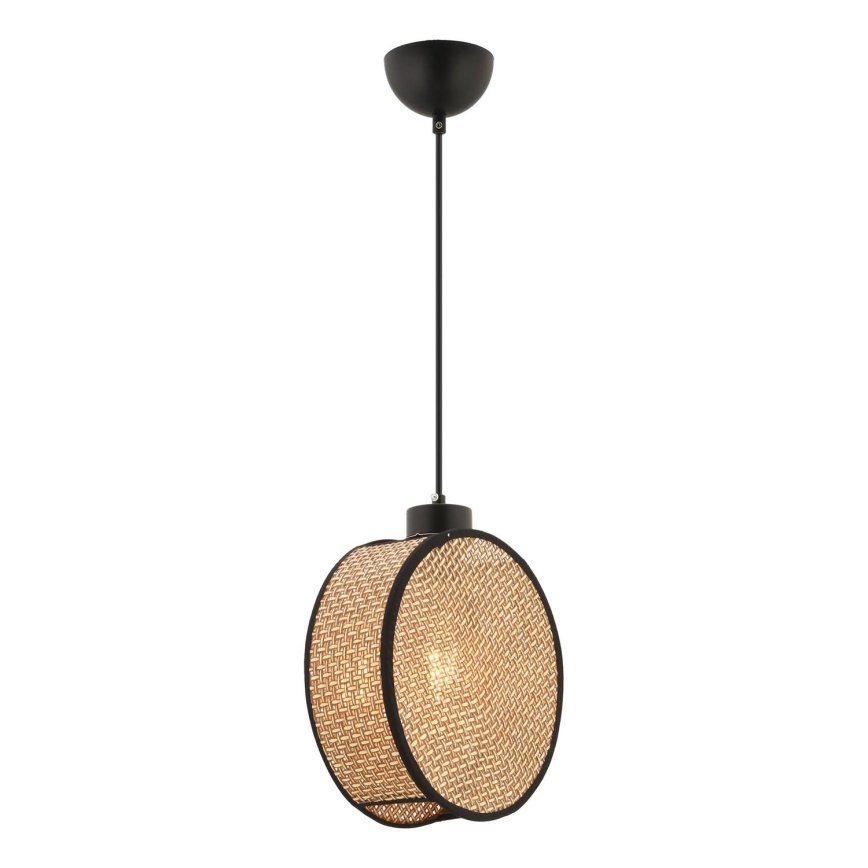 Підвісна люстра на тросі DRUM 1xE27/60W/230V коричнева/чорна
