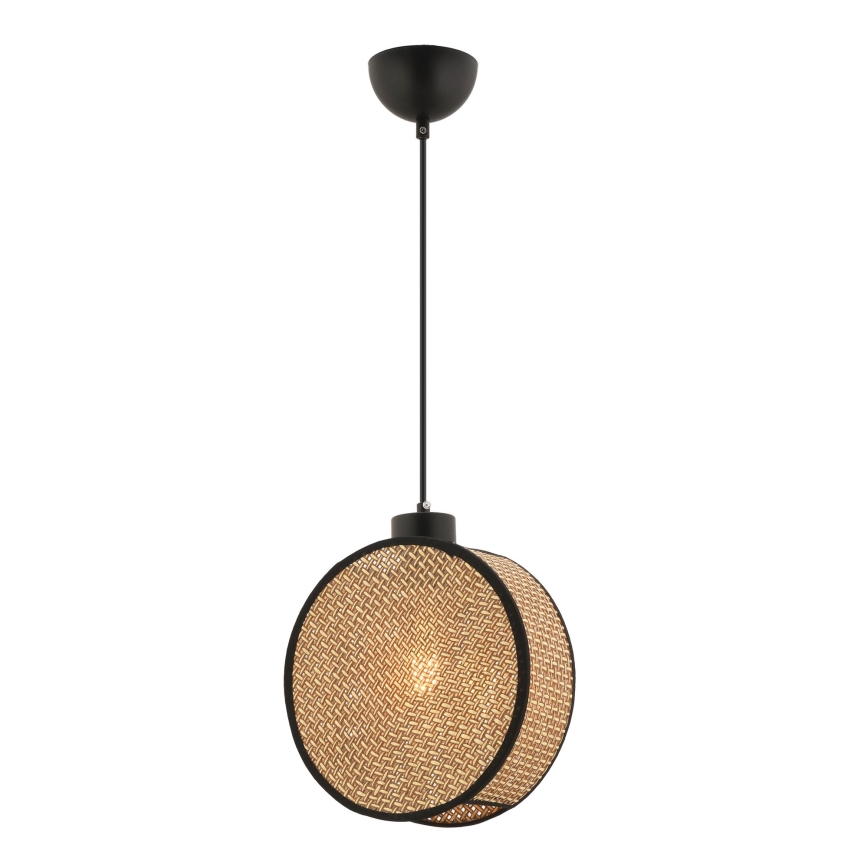 Підвісна люстра на тросі DRUM 1xE27/60W/230V коричнева/чорна