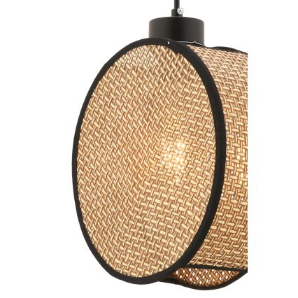Підвісна люстра на тросі DRUM 1xE27/60W/230V коричнева/чорна