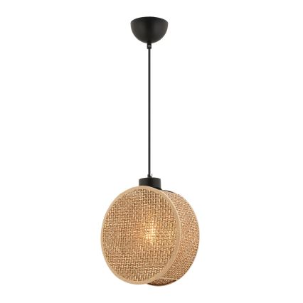 Підвісна люстра на тросі DRUM 1xE27/60W/230V коричнева