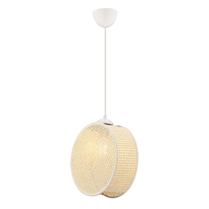Підвісна люстра на тросі DRUM 1xE27/60W/230V кремова