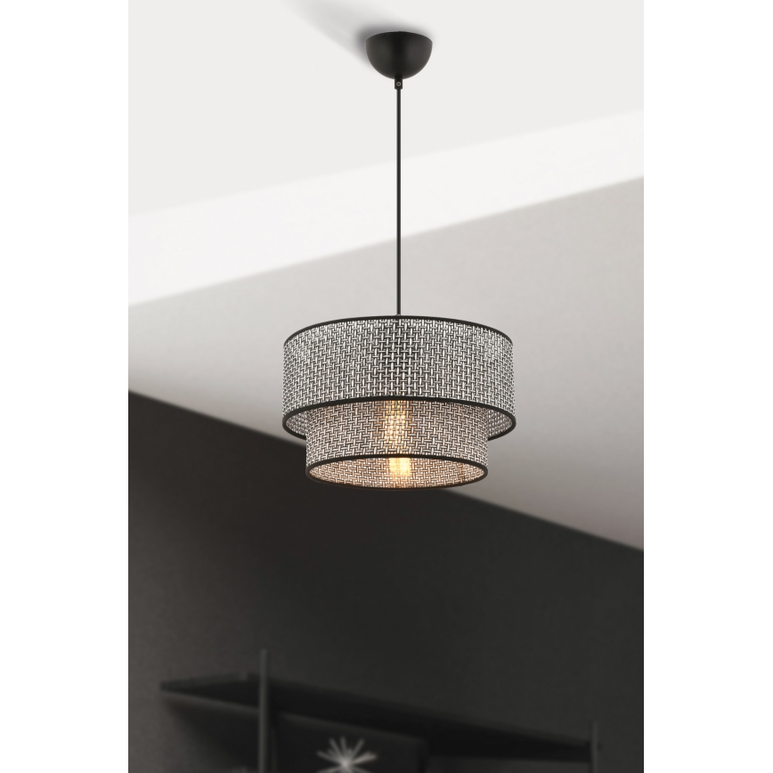 Підвісна люстра на тросі ECHO 1xE27/60W/230V сірий/чорний