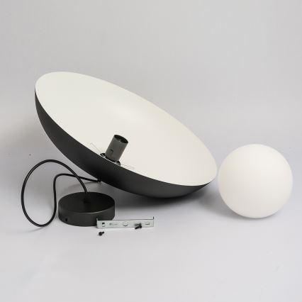 Підвісна люстра на тросі ECLIPSE 1xE27/15W/230V чорна/біла