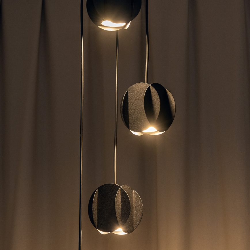 Підвісна люстра на тросі GAMBIT 4xGU10/10W/230V чорна