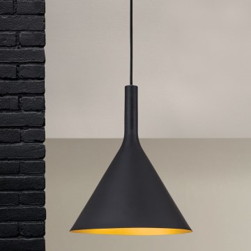 Підвісна люстра на тросі GUNDA 1xE27/60W/230V діам. 25 см чорна/золота