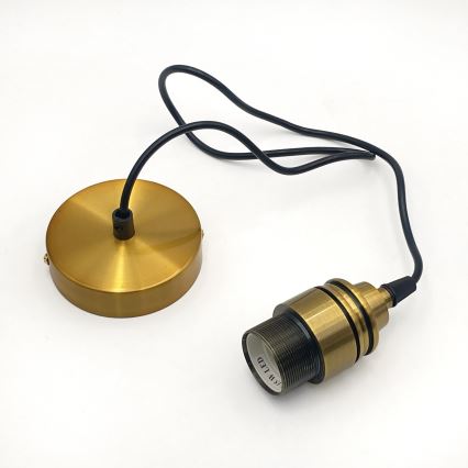 Підвісна люстра на тросі HECTOR, 1xE27/15W/230V, білий/латунь, діаметр 20 см