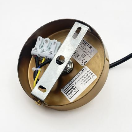 Підвісна люстра на тросі HECTOR, 1xE27/15W/230V, білий/латунь, діаметр 20 см