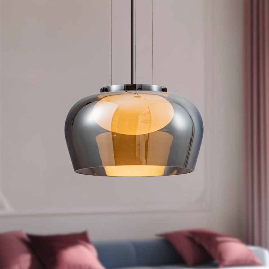 Підвісна люстра на тросі INSIEME 1xGX53/10W/230V, діаметр 35 см, димчасто-чорна
