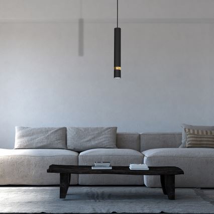 Підвісна люстра на тросі JOKER 1xGU10/25W/230V чорна/золота