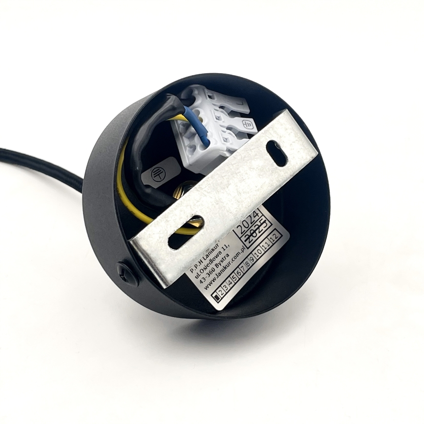 Підвісна люстра на тросі MARKUS 1xE27/15W/230V чорна/дуб