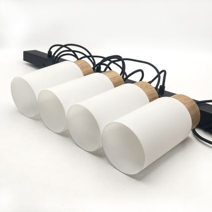 Підвісна люстра на тросі MARKUS 4xE27/15W/230V чорна/дуб