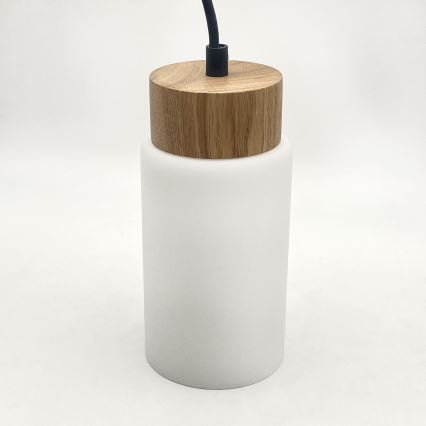 Підвісна люстра на тросі MARKUS 5xE27/15W/230V чорна/дуб