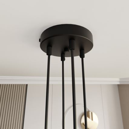 Підвісна люстра на тросі MOTIF 4xE27/15W/230V чорна