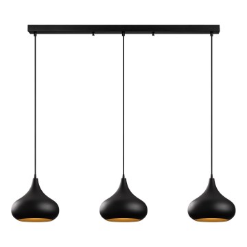 Підвісна люстра на тросі MUBA 3xE27/40W/230V, чорна