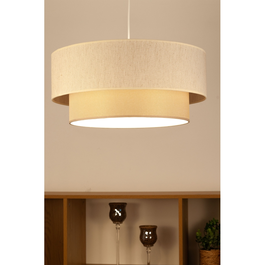 Підвісна люстра на тросі NATIA 1xE27/60W/230V, діаметр 45 см, кремова