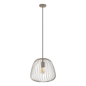 Підвісна люстра на тросі OVELLA 1xE27/15W/230V, діаметр 36 см, бежева