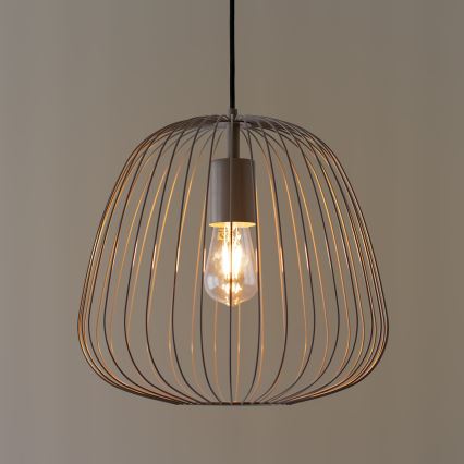 Підвісна люстра на тросі OVELLA 1xE27/15W/230V, діаметр 36 см, бежева