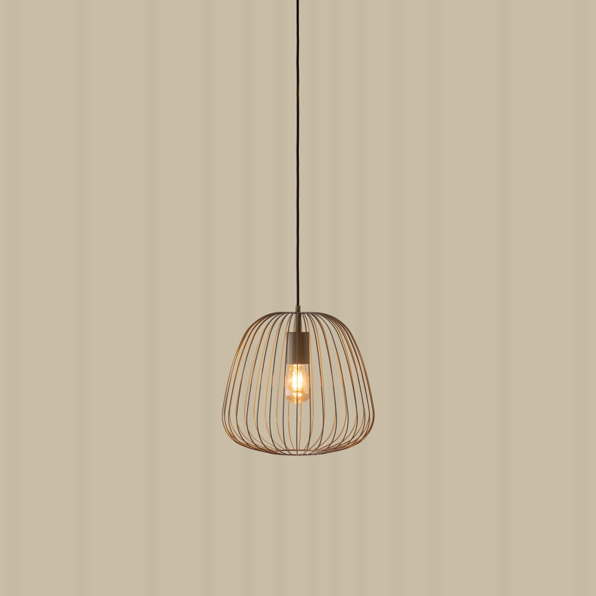 Підвісна люстра на тросі OVELLA 1xE27/15W/230V, діаметр 36 см, бежева