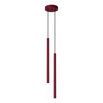 Підвісна люстра на тросі PASTELO 2xG9/8W/230V червона