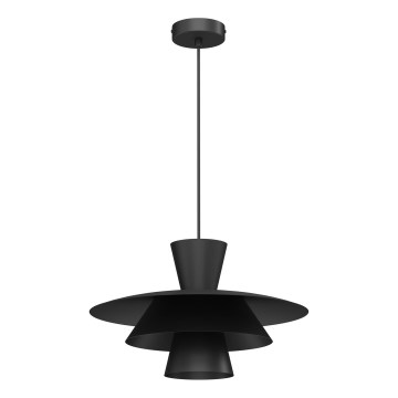 Підвісна люстра на тросі PLATO 1xE27/15W/230V чорна