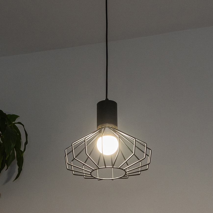Підвісна люстра на тросі SOLANO 1xE27/15W/230V чорна/золота