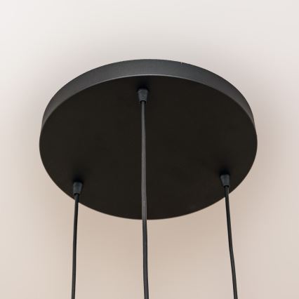 Підвісна люстра на тросі SOLANO 3xE27/15W/230V чорна/золота