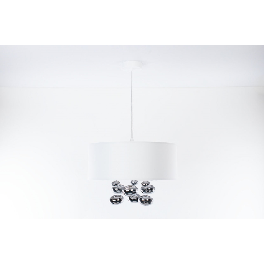 Підвісна люстра на кабелі BUBBLE 1xE27/60W/230V, діаметр 40 см, біла