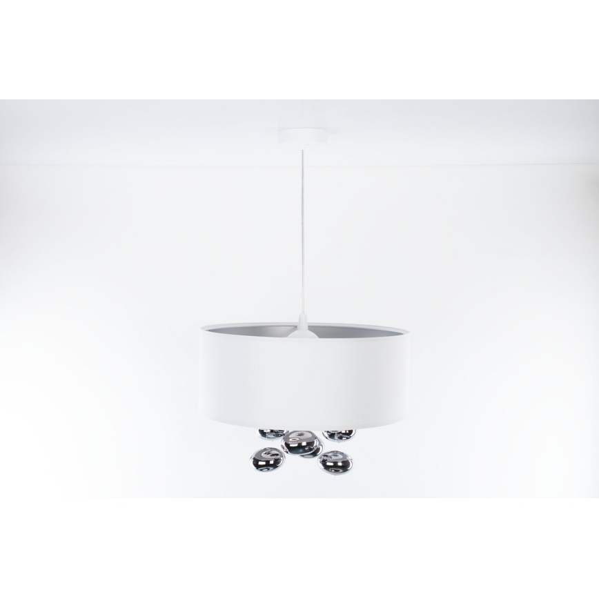 Підвісна люстра на кабелі BUBBLE 1xE27/60W/230V, діаметр 40 см, біла