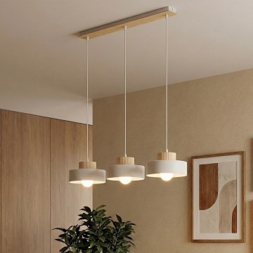 Підвісна люстра на кабелі KIVI 3xE27/15W/230V біла