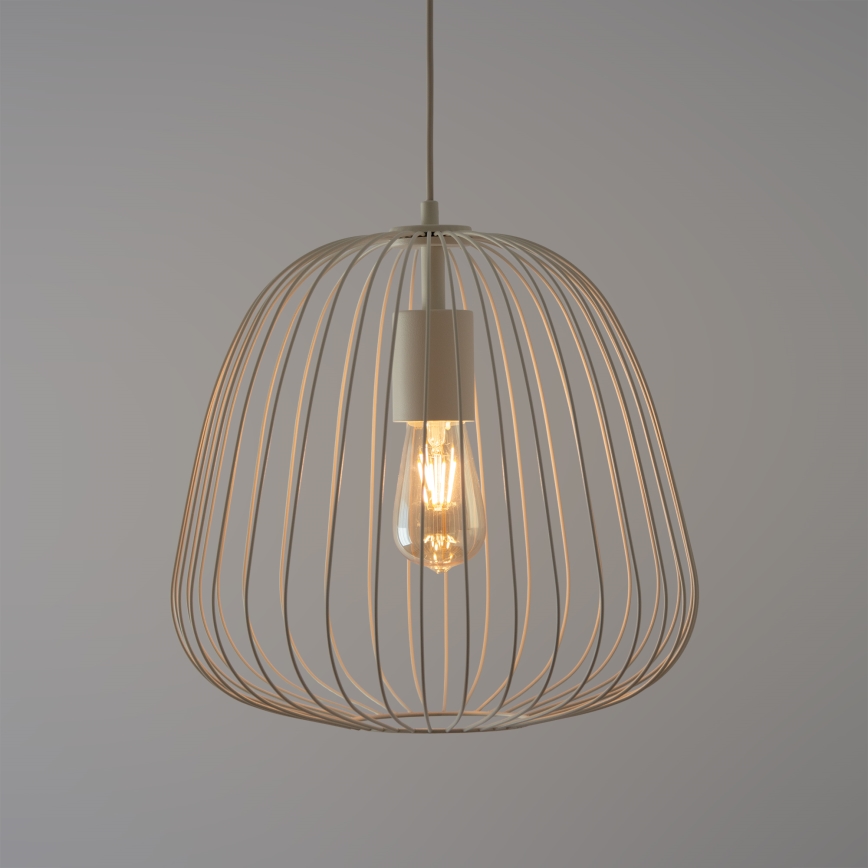 Підвісна люстра на кабелі OVELLA 1xE27/15W/230V діам. 36 см кремова