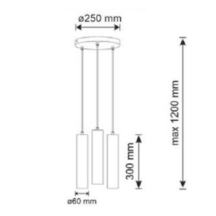 Підвісна люстра NAPOLI 3xGU10/8W/230V