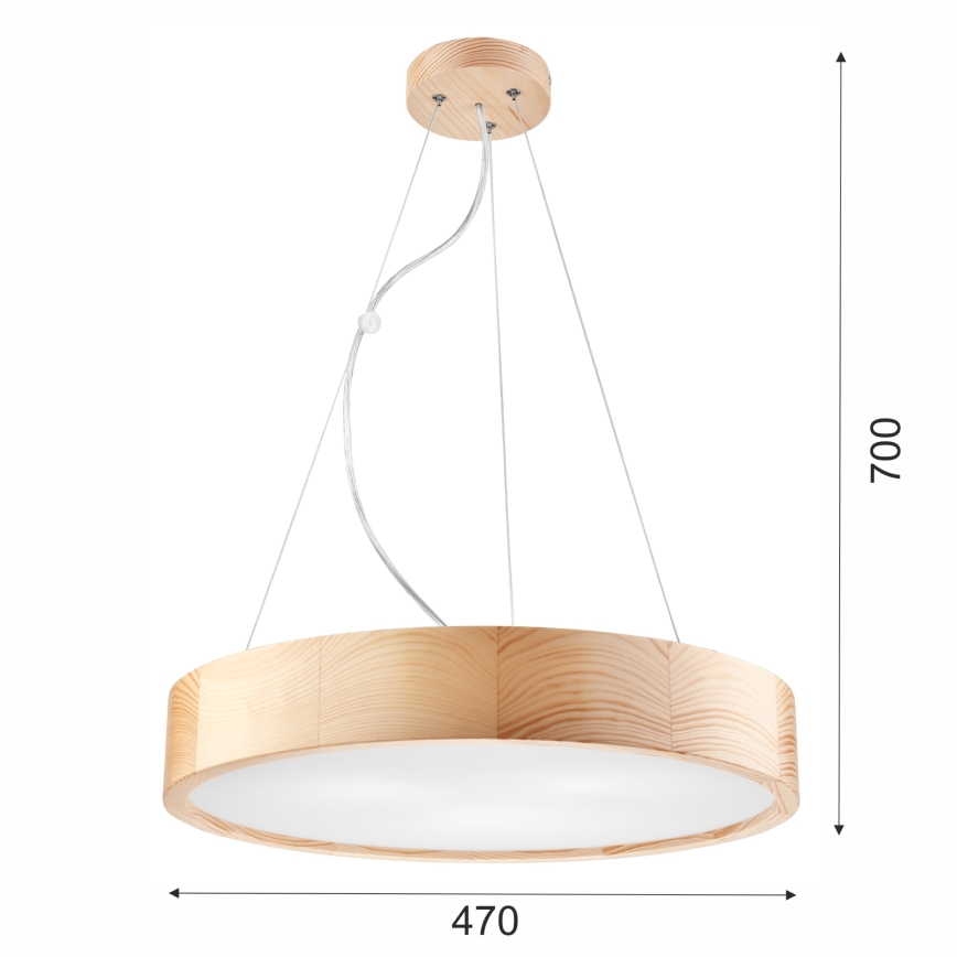 Підвісна люстра NATURAL 3xE27/60W/230V ø 47 см сосна