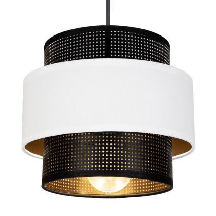 Підвісна люстра NESS 1xE27/60W/230V чорний/білий