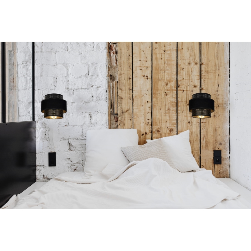 Підвісна люстра NESS 1xE27/60W/230V чорний