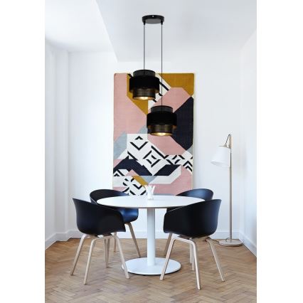 Підвісна люстра NESS 2xE27/60W/230V діаметр 30 см чорний