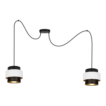 Підвісна люстра NESS 2xE27/60W/230V павук чорний/білий