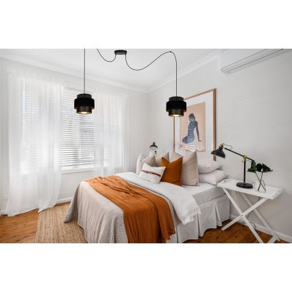 Підвісна люстра NESS 2xE27/60W/230V павук чорний