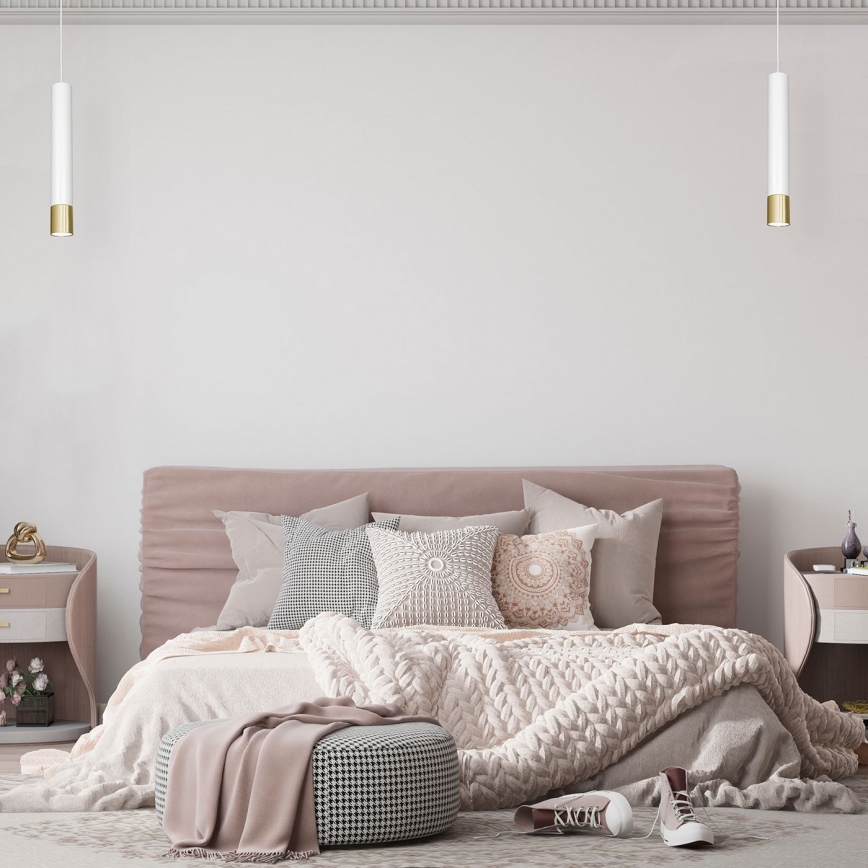 Підвісна люстра NEST 1xGU10/8W/230V білий/золотий