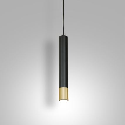 Підвісна люстра NEST 1xGU10/8W/230V чорний/золотий