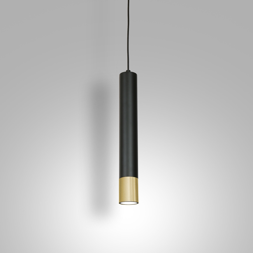 Підвісна люстра NEST 1xGU10/8W/230V чорний/золотий