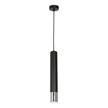 Підвісна люстра NEST 1xGU10/8W/230V чорний/глянцевий хром