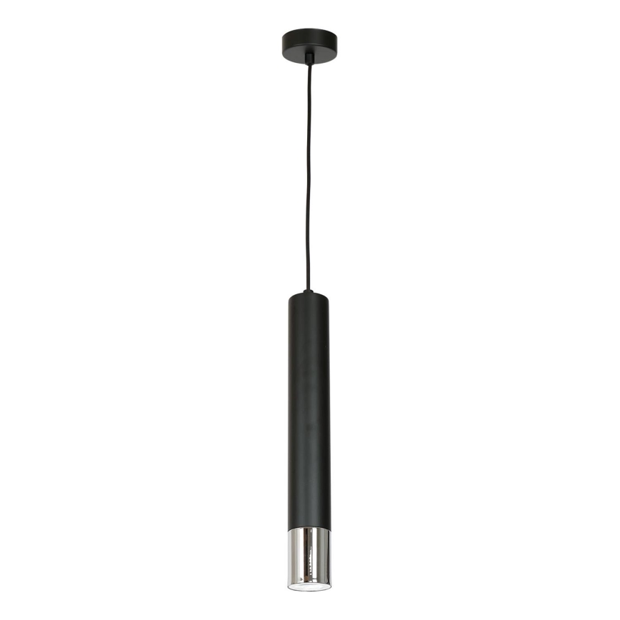 Підвісна люстра NEST 1xGU10/8W/230V чорний/глянцевий хром