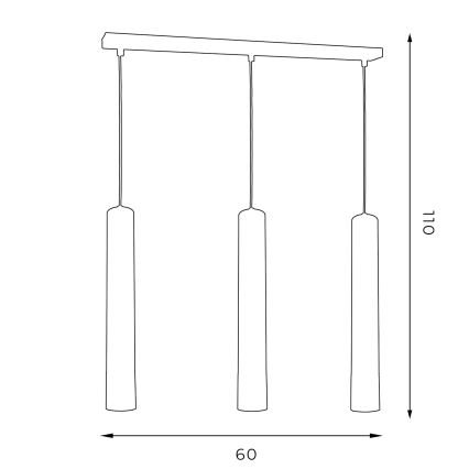 Підвісна люстра NEST 3xGU10/8W/230V чорний/глянцевий хром