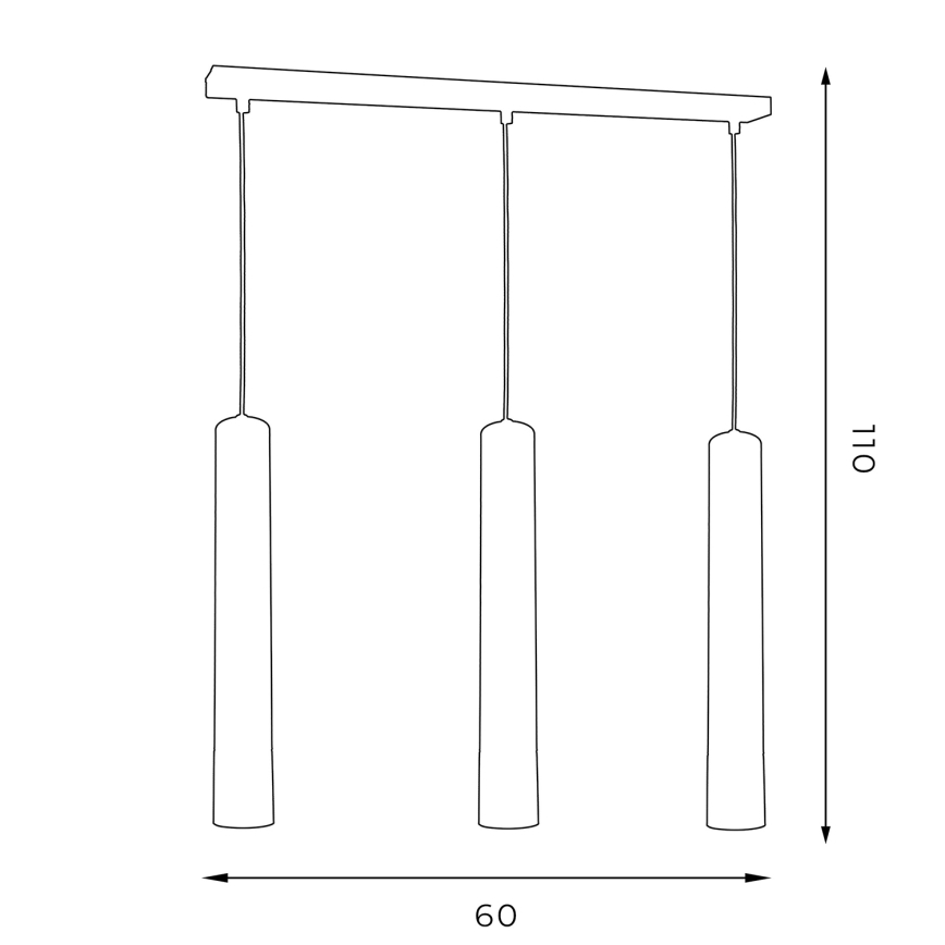Підвісна люстра NEST 3xGU10/8W/230V чорний/глянцевий хром