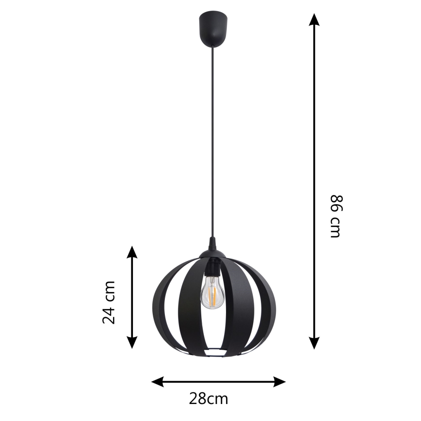 Підвісна люстра NEWTON 1xE27/15W/230V чорний