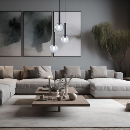 Підвісна люстра NIKO 3xG9/9W/230V чорний