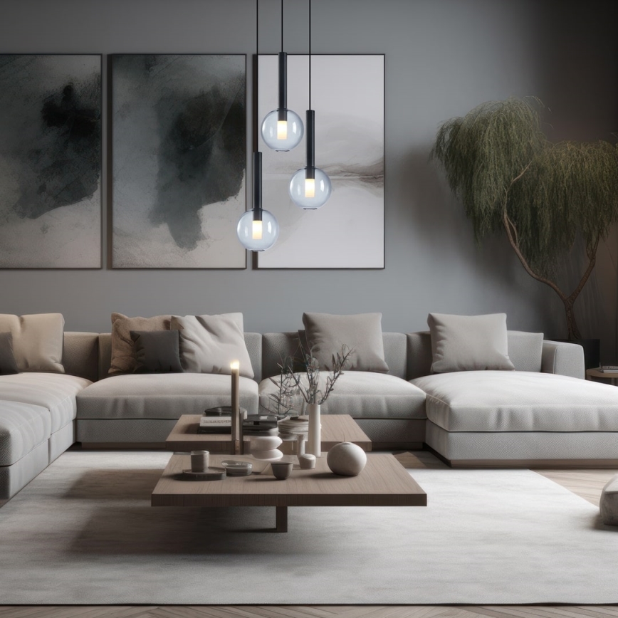 Підвісна люстра NIKO 3xG9/9W/230V чорний