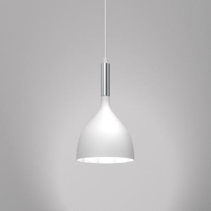 Підвісна люстра NOAK 1xE27/15W/230V білий/глянцевий хром