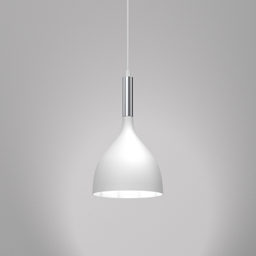 Підвісна люстра NOAK 1xE27/15W/230V білий/глянцевий хром
