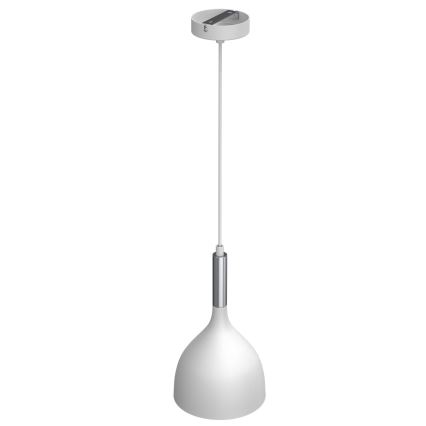 Підвісна люстра NOAK 1xE27/15W/230V білий/глянцевий хром